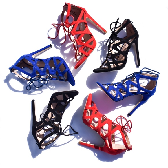 ROYAL BLUE LEXI STRAPPY HEEL - Picture 4 of 4